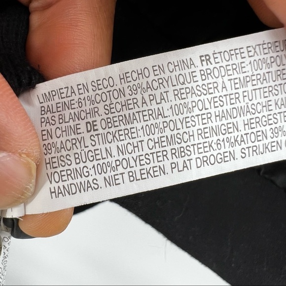 Forever 21 Contemporary embroidered floral jacket black white trim M - Picture 8 of 9